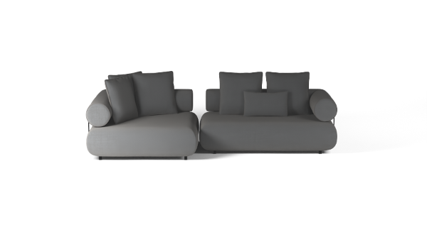 CASABLANCA SET 3 LEFT CHENILLE GRAPHITE