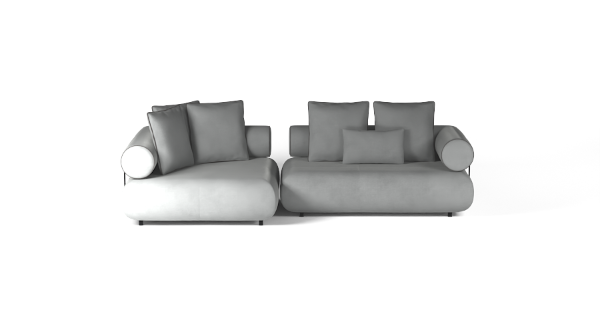 CASABLANCA SET 3 RIGHT VELVET WHITE