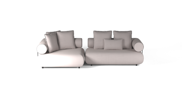 CASABLANCA SET 3 RIGHT CHENILLE GREY