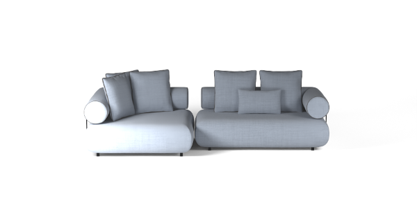 CASABLANCA SET 3 RIGHT CHENILLE BLUE