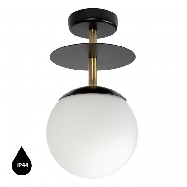 PLAAT B BLACK/BRASS IP44