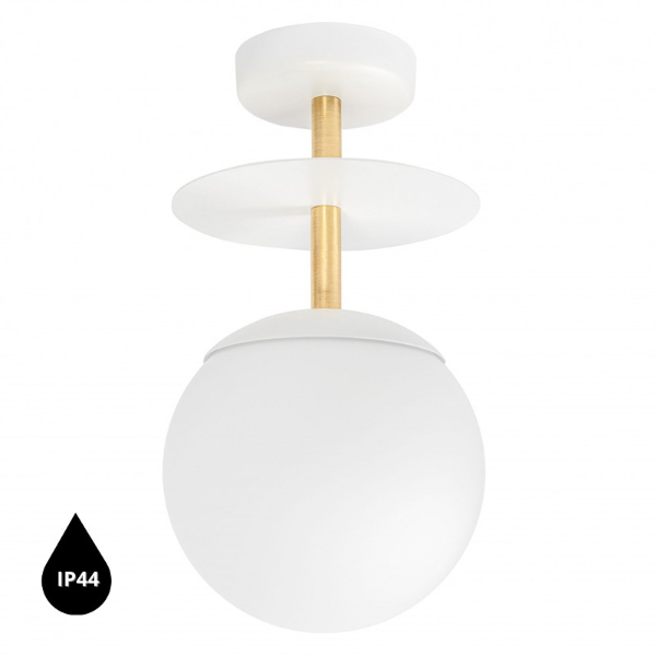 PLAAT B WHITE/BRASS IP44